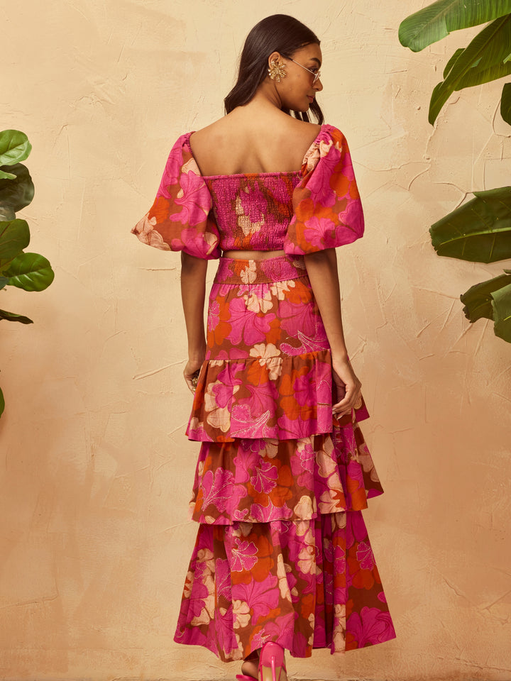 Gul Bustier & Ruffled Skirt Set