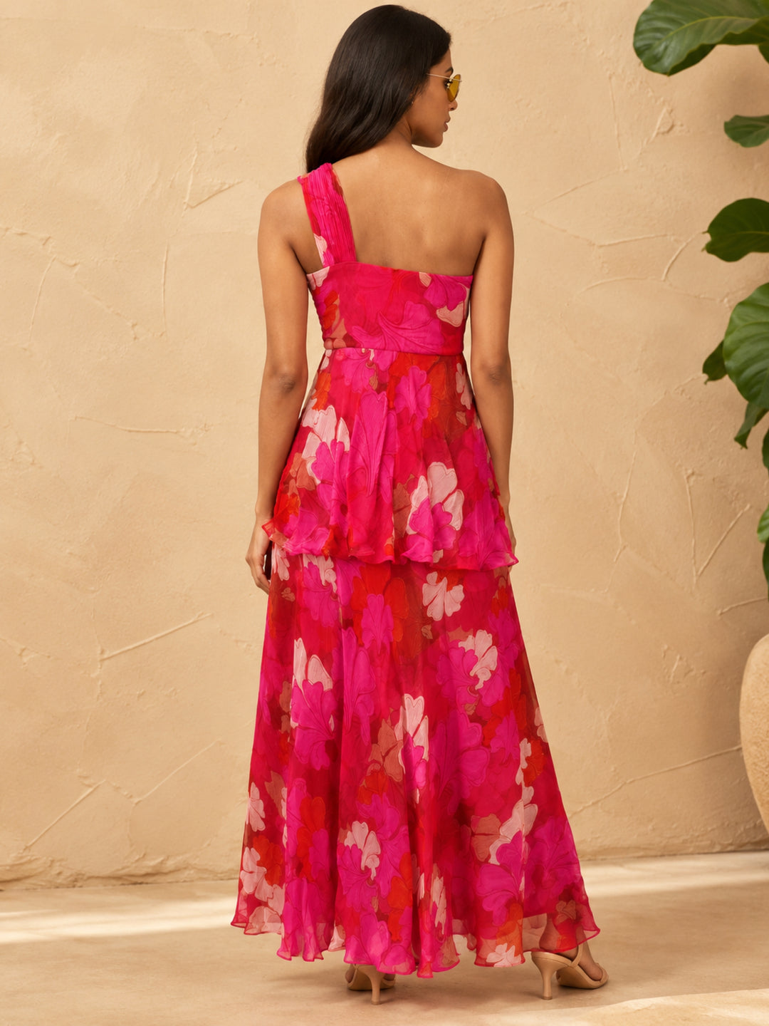 Gul One Shoulder Layered Maxi