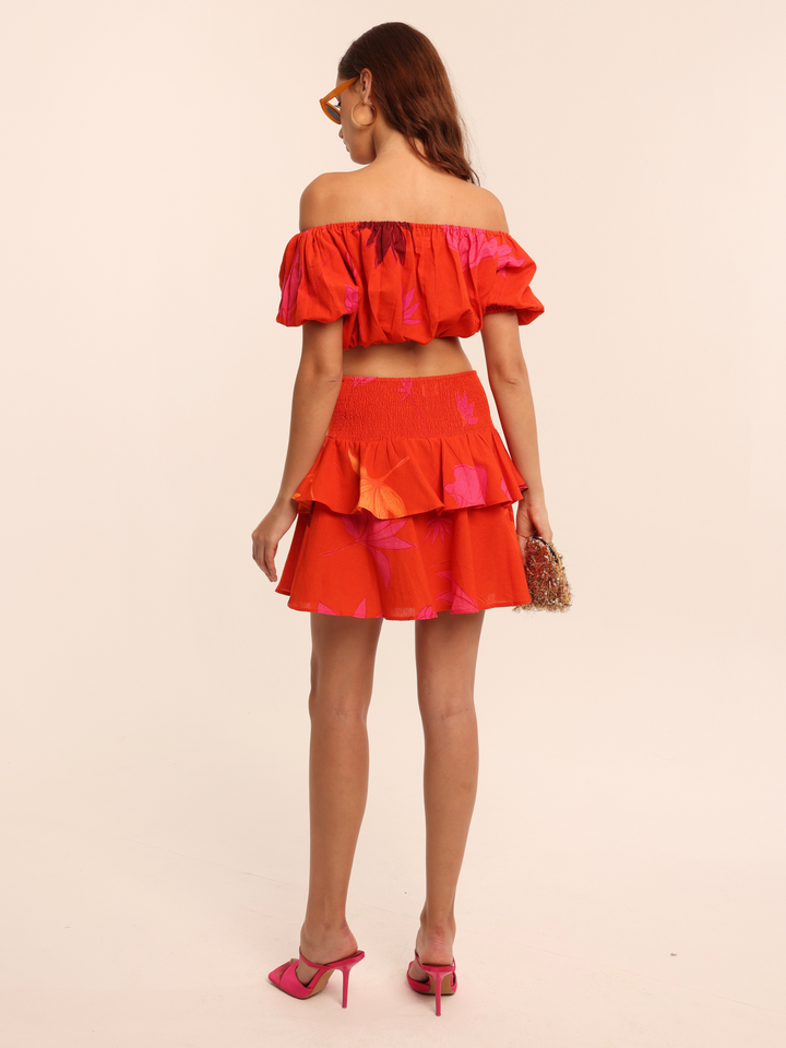 Kesar Ruffled Mini Skirt