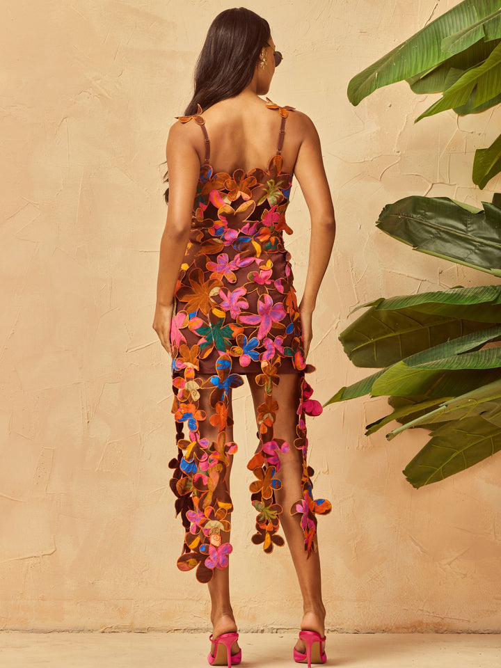 DEVI FLORAL CUTOUT DRESS