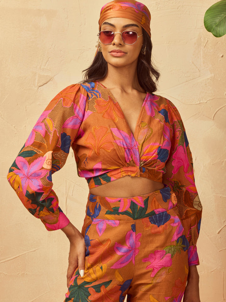 Noor Wrap Crop Top