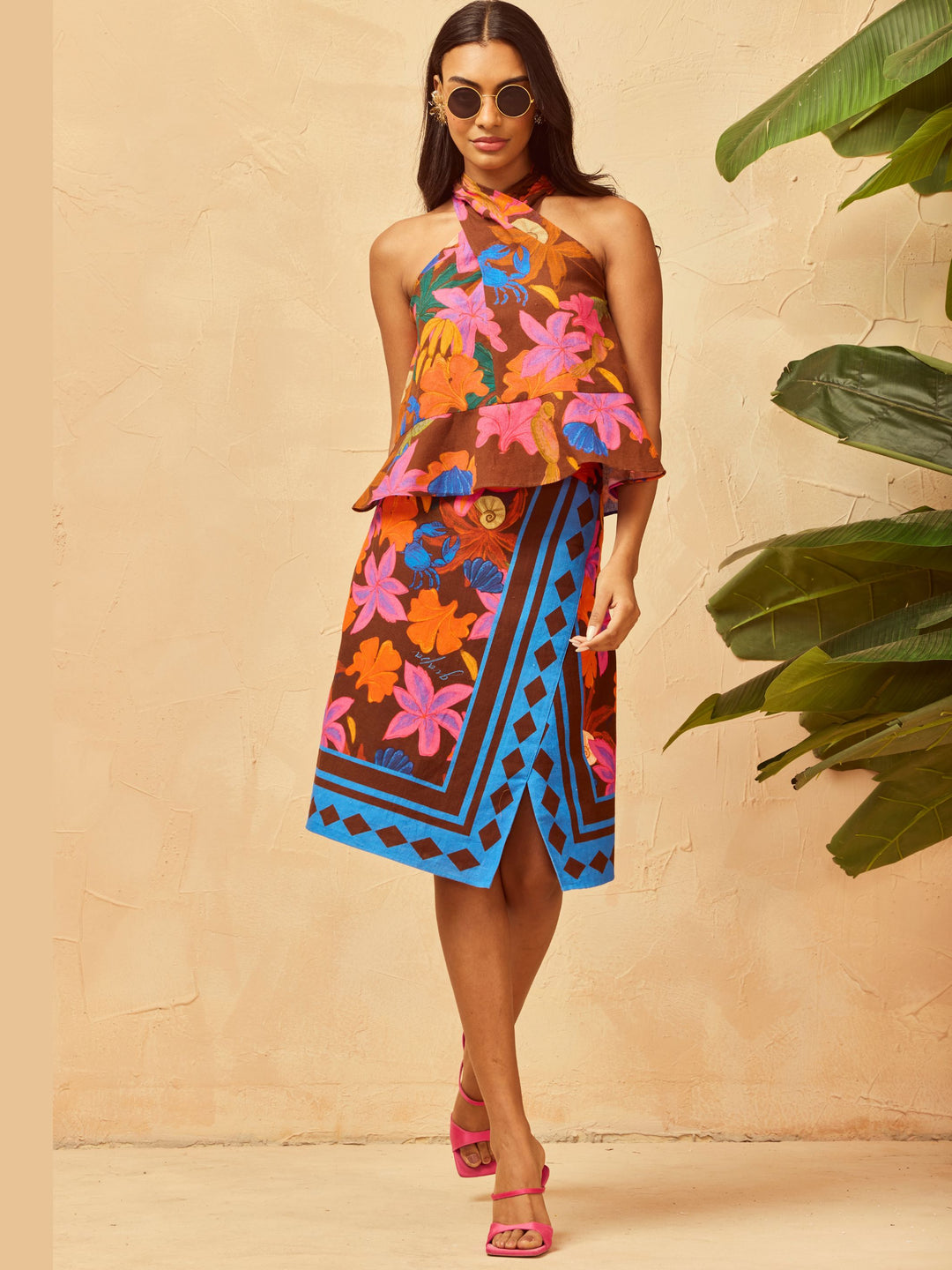 Devi Criss Cross Blouse & Scarf Skirt