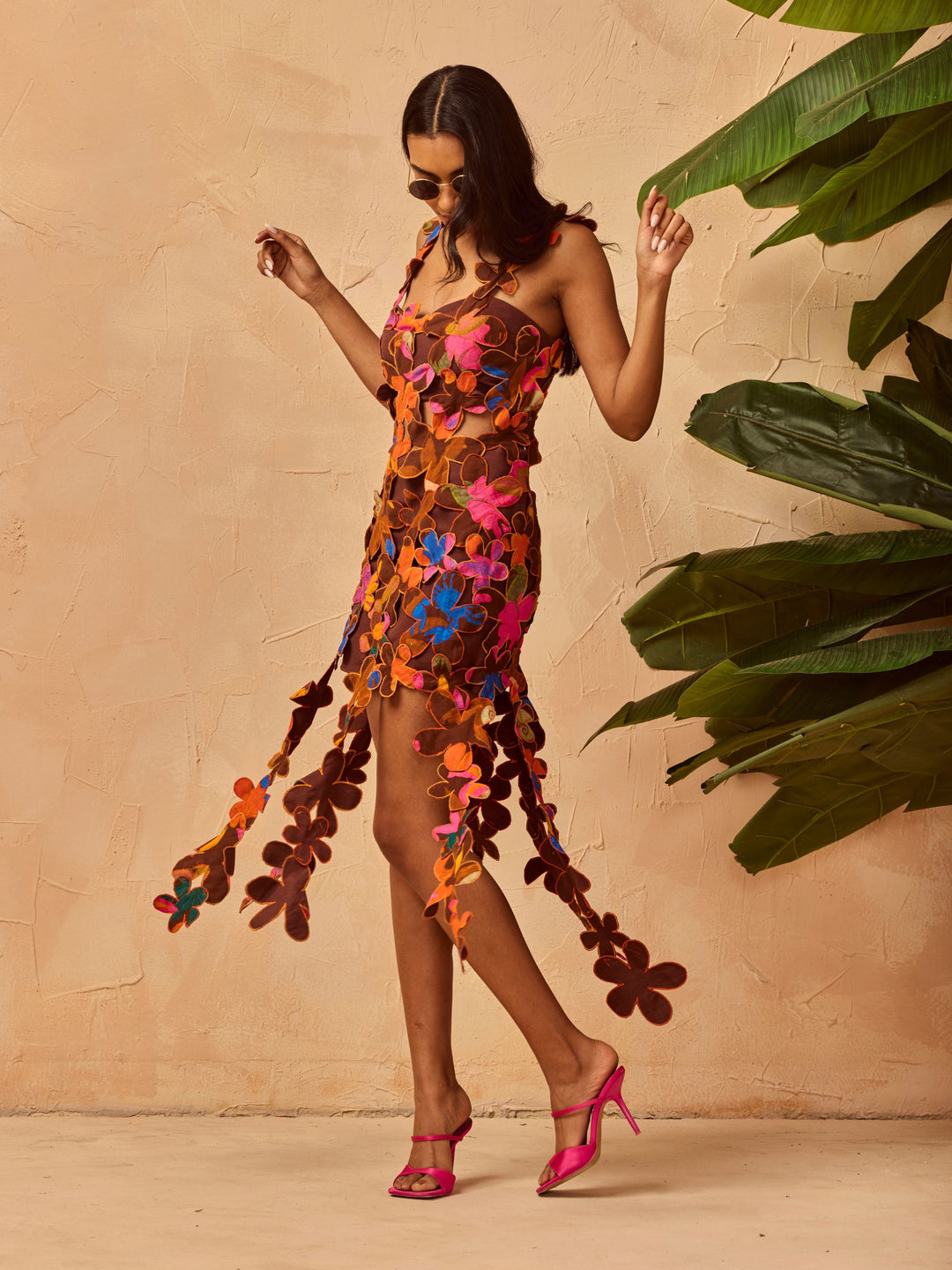 DEVI FLORAL CUTOUT DRESS