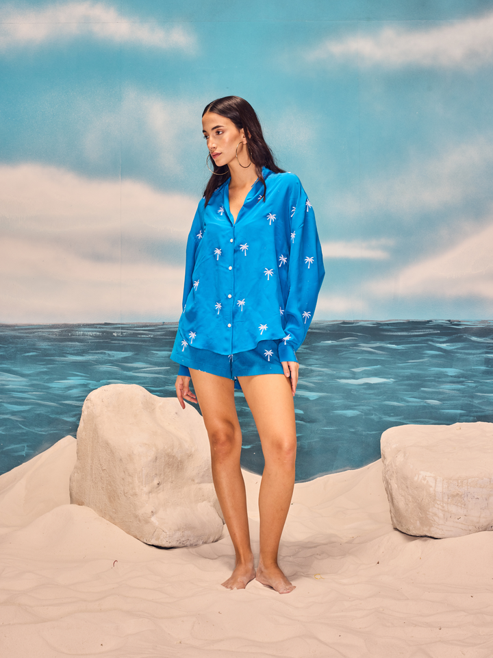Neel Palm Shirt & Shorts Set