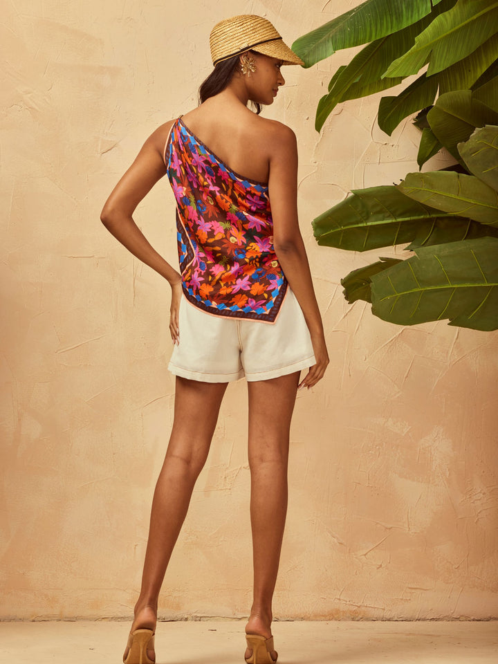 Devi Scarf One Shoulder Top