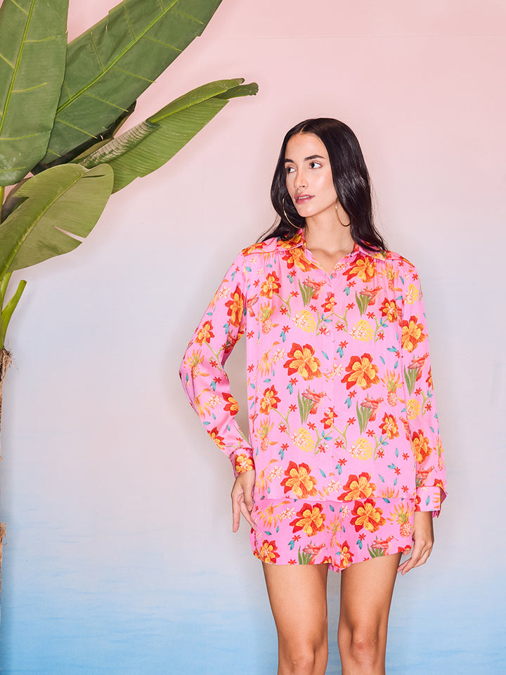 Nargis Button Down & Shorts Set