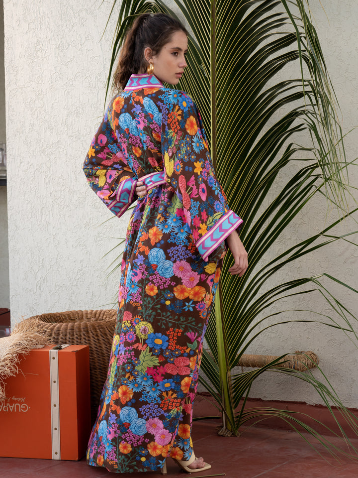 Midnight Rose Scarf Kimono