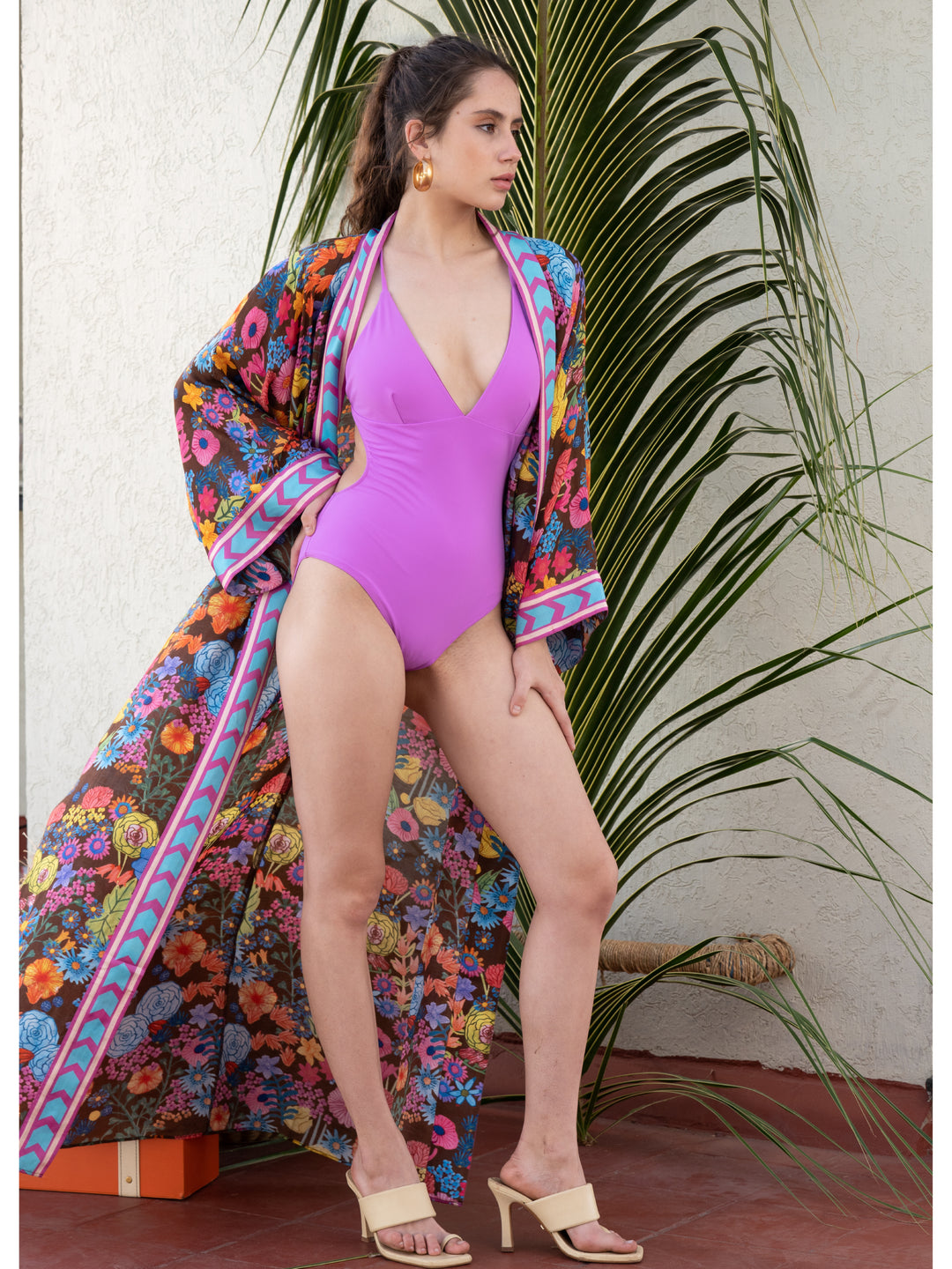 Midnight Rose Scarf Kimono