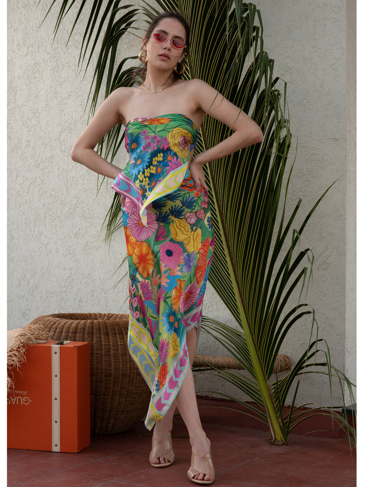 Moss Bandeau Top and Skirt Set