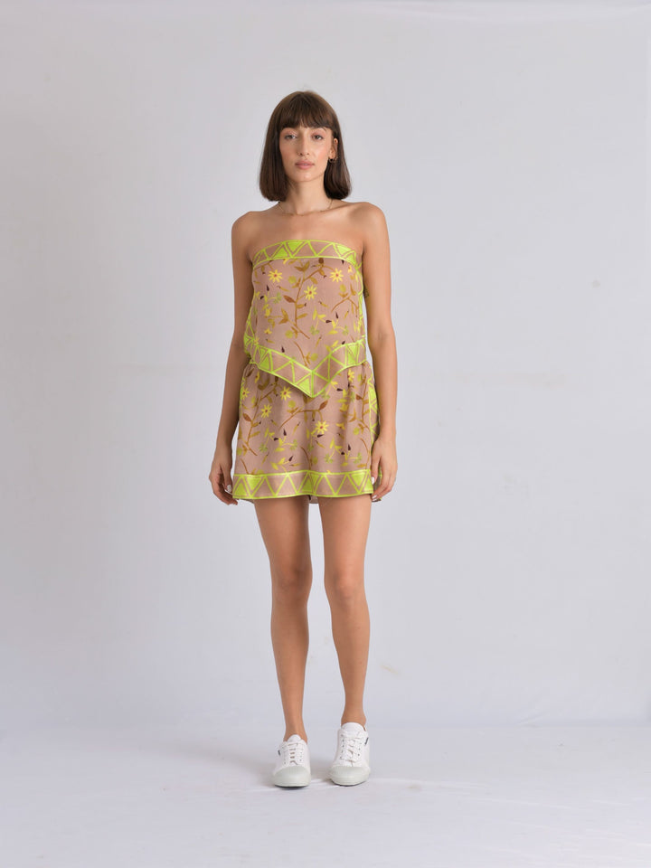 Maui Scarf A-line Mini Skirt (Earth)