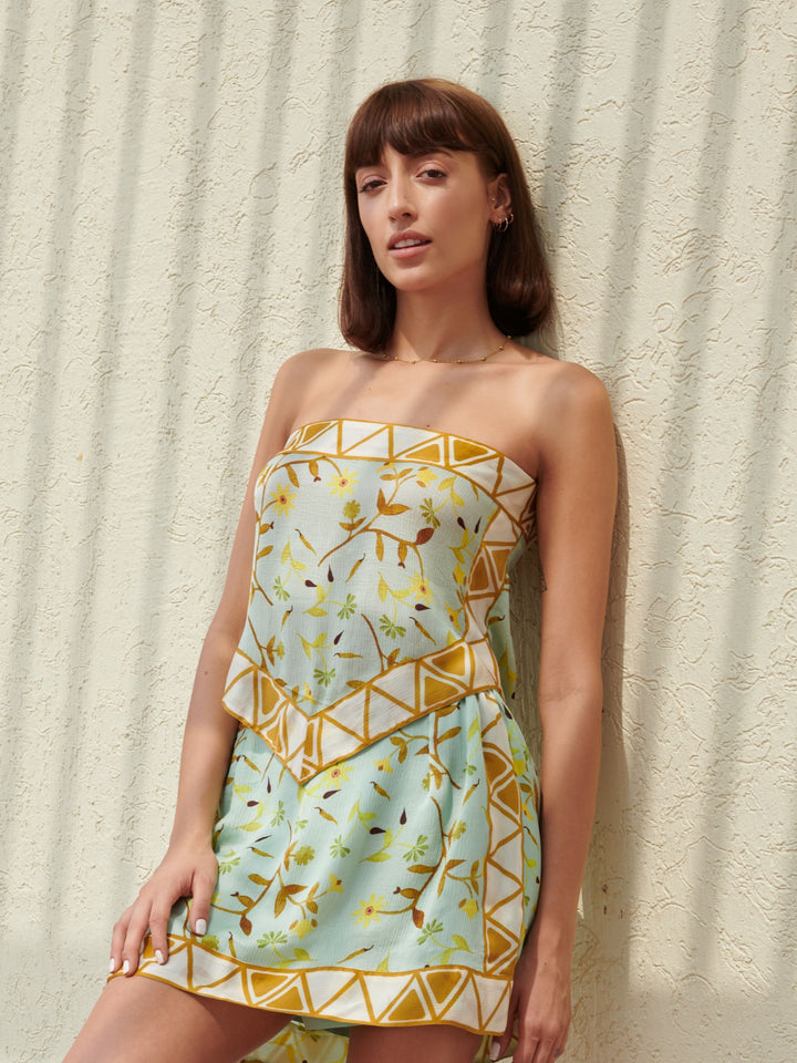 Maui Scarf Bandeau & A-Line Mini Skirt Set
