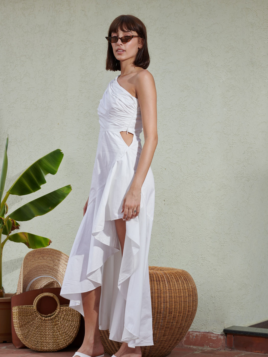 Aphrodite Off-Shoulder Asymmetrical Dress