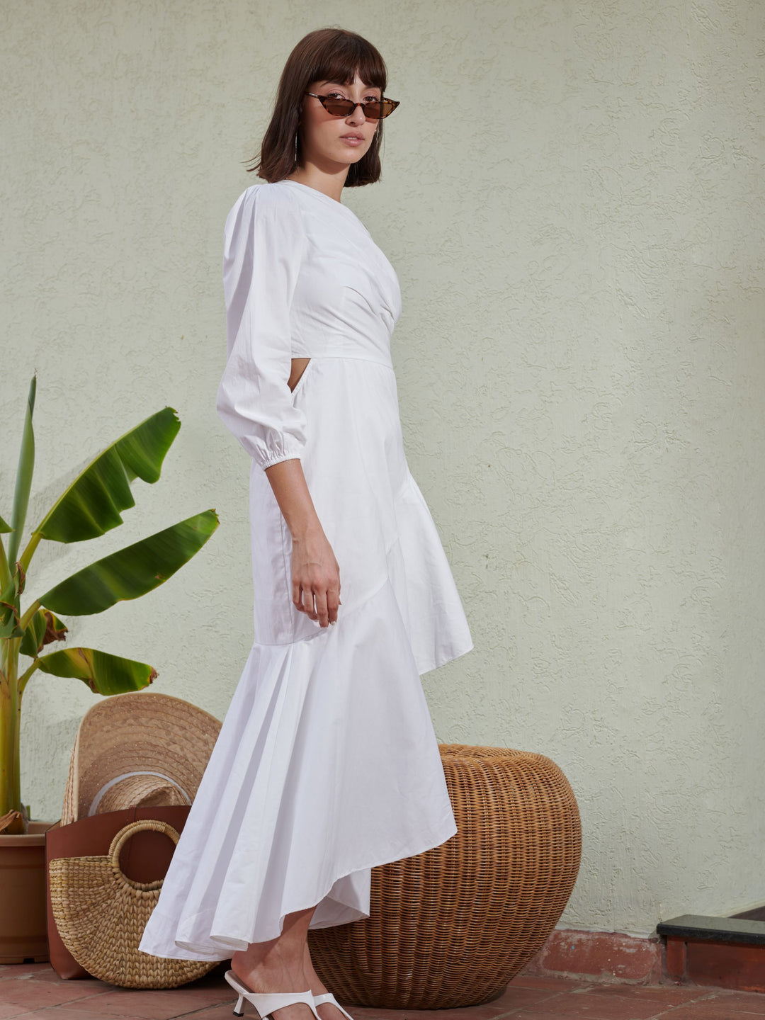 Aphrodite Off-Shoulder Asymmetrical Dress
