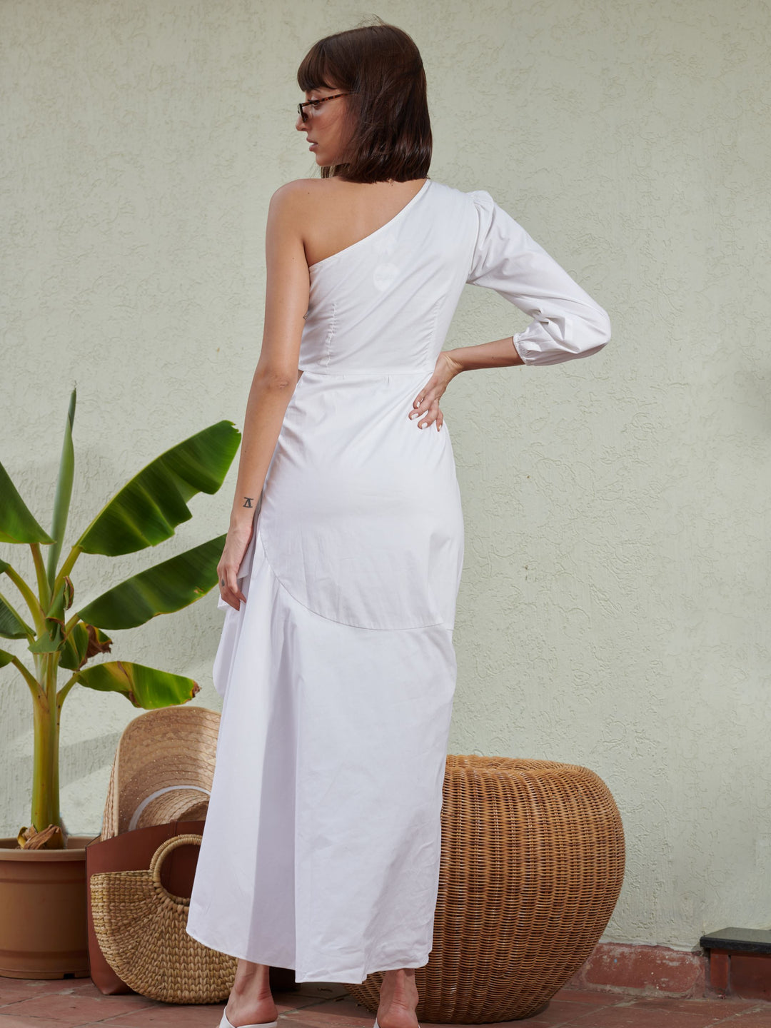 Aphrodite Off-Shoulder Asymmetrical Dress