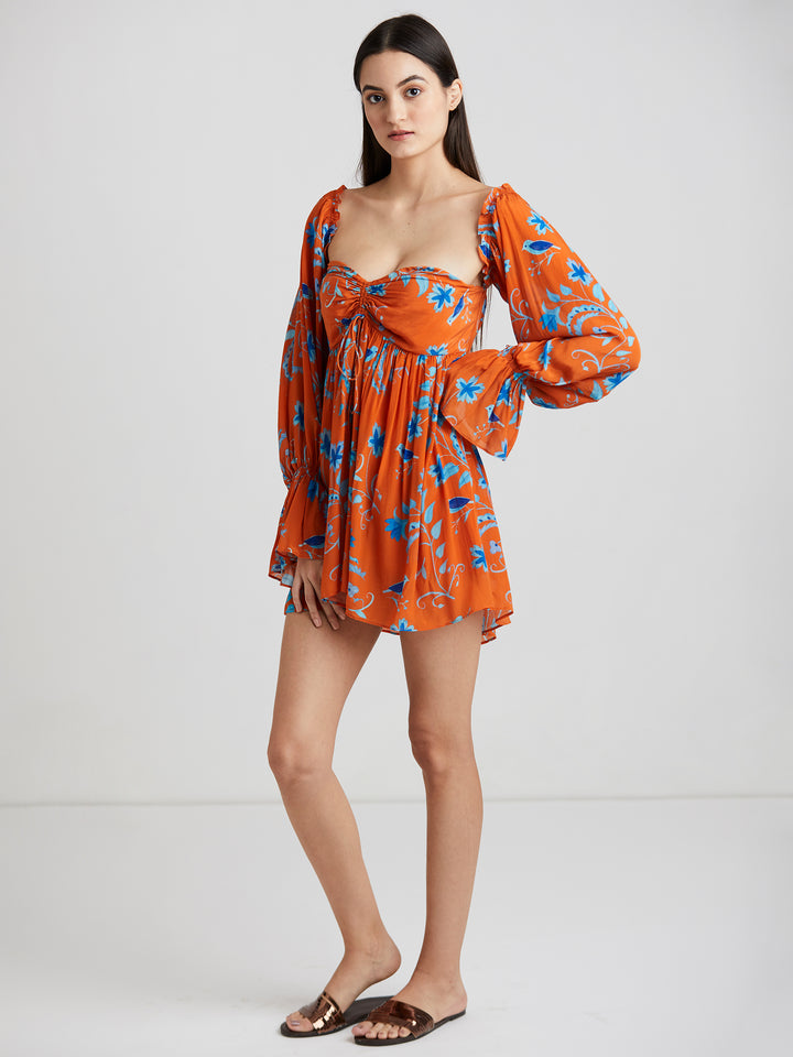 Maria Mini Dress (Rust)