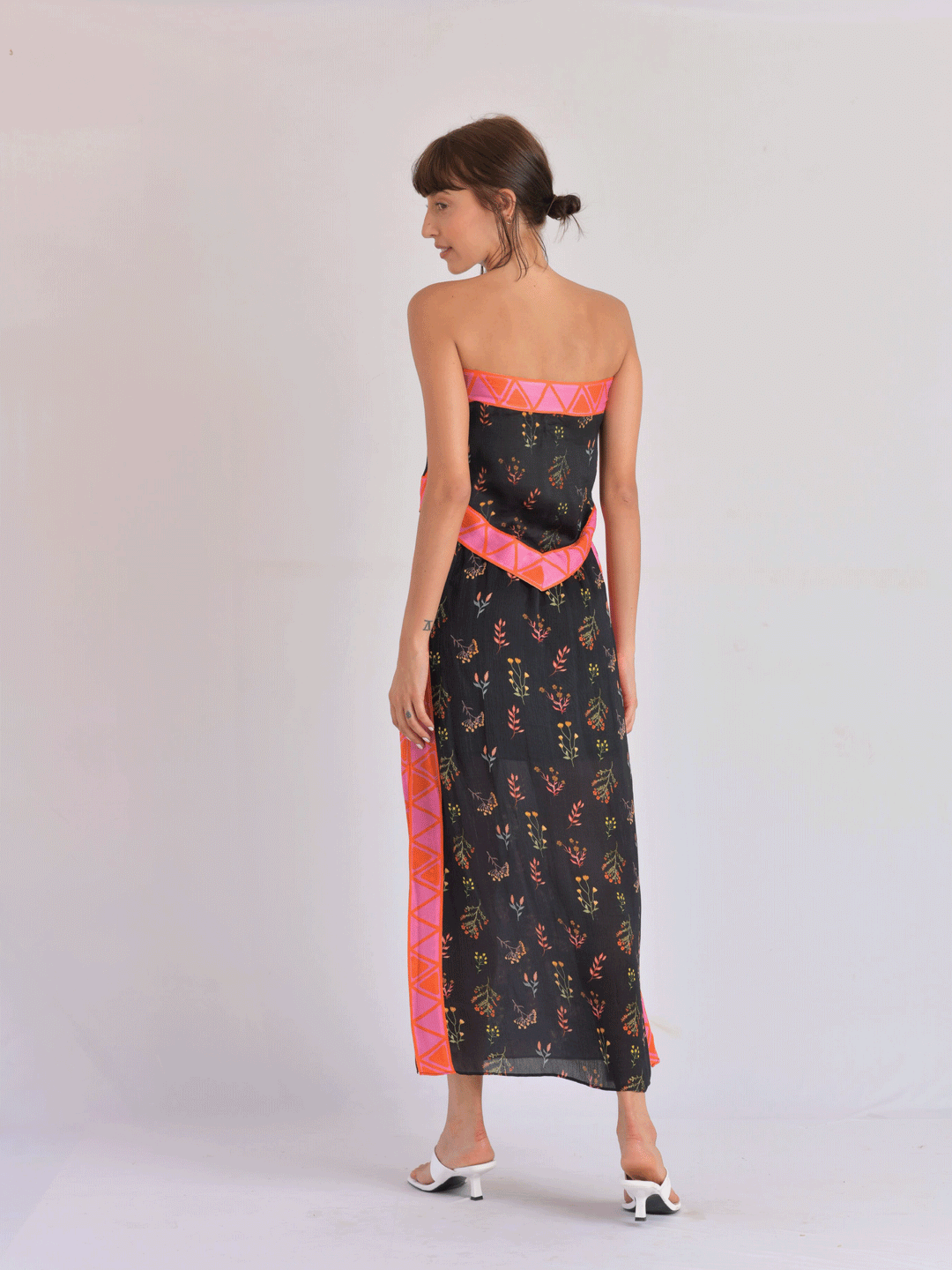 Maui Scarf Bandeau & Scarf Sarong Skirt Set (Black)