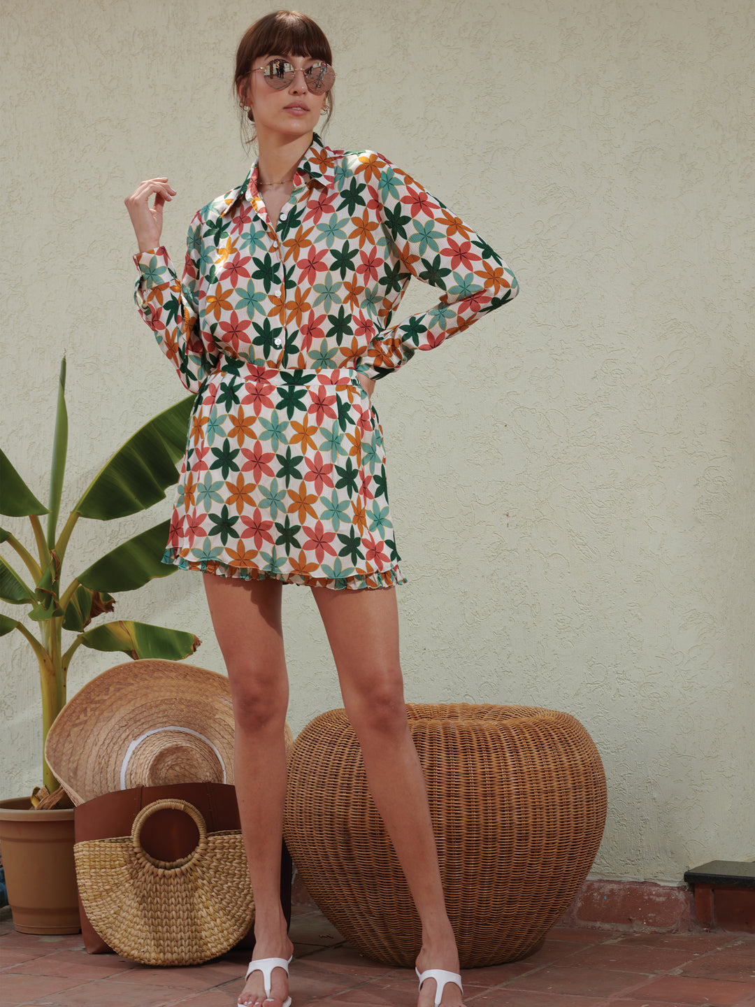 Delilah Button Down & Skort Set