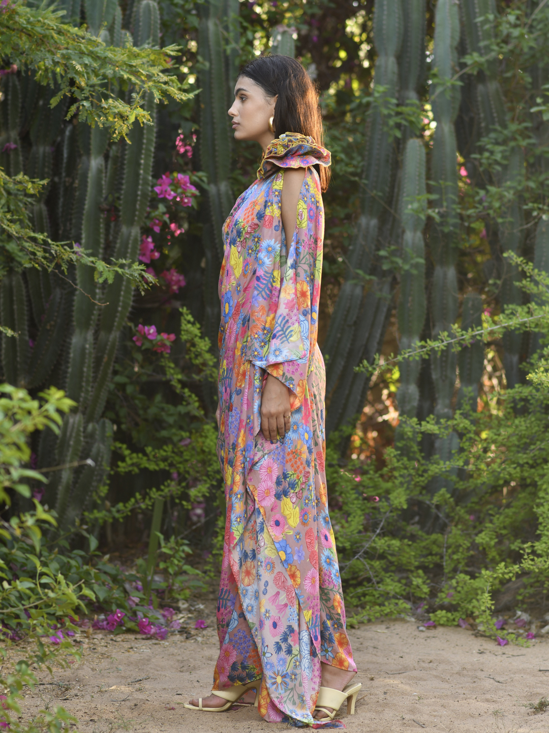 Jardin Draped Toga Maxi Dress