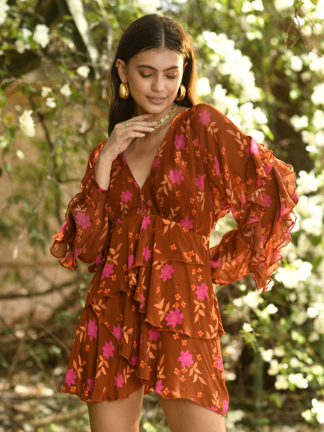 Camellia Ruffle Mini Dress