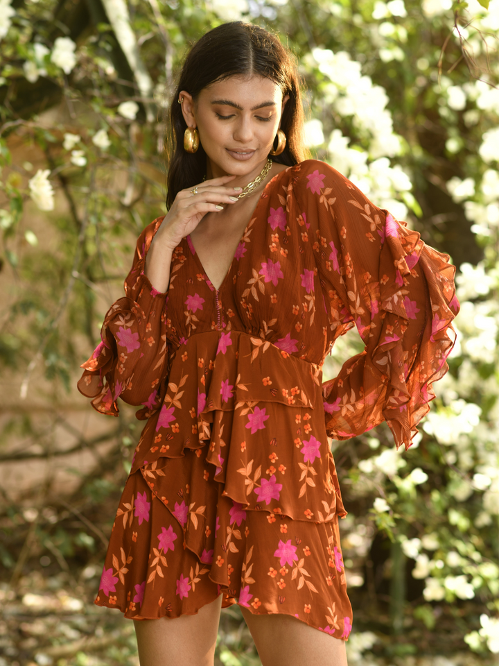 Camellia Ruffle Mini Dress