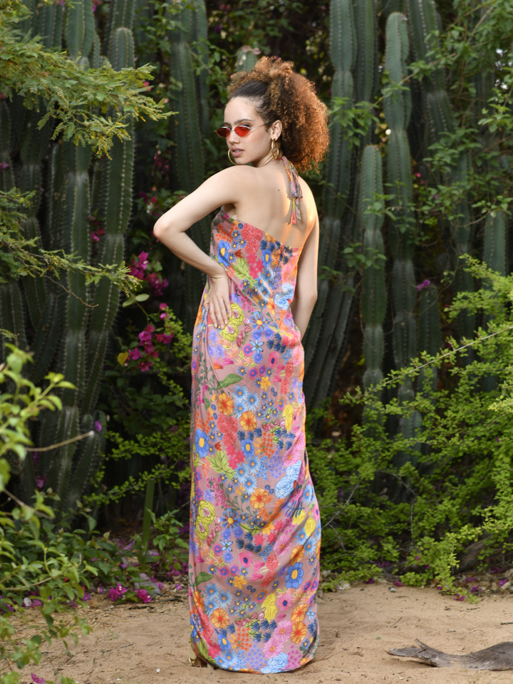 Jardin Draped Sarong Dress