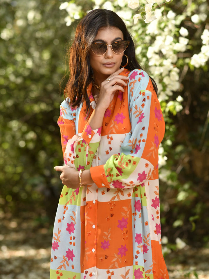 Azlea Patchwork Beach Button Down