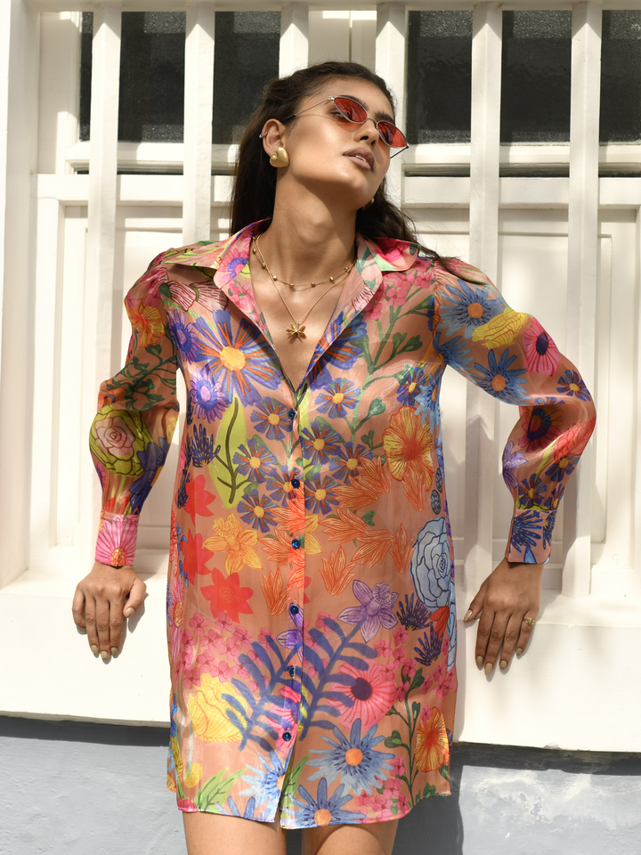 Jardin Organza Button Down
