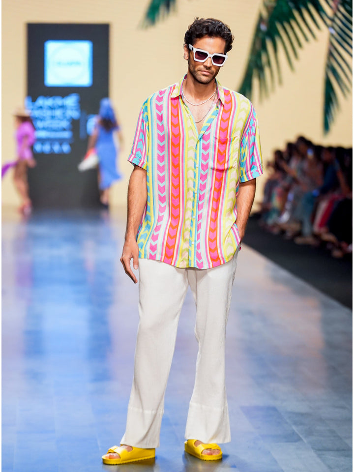 Juicy Cacti Hawaiian Shirt & White Pants